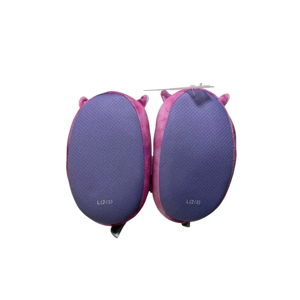 Squishmallows Purple Unicorn Plush Kids Slippers Size L 2 to 3